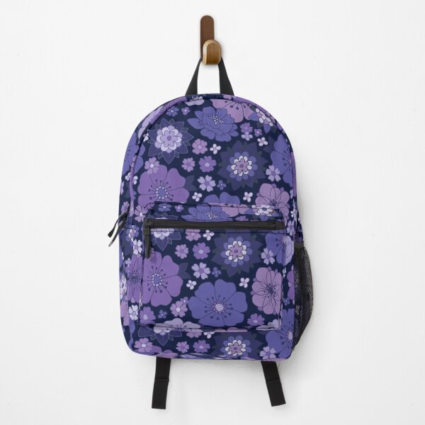 Item preview, Dark Purple Retro Boho Flower Pattern designed and sold by CircusCreative.