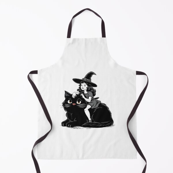 Item preview, Little witch and cute black cat for Halloween in classic vintage style. designed and sold by tanapong51.