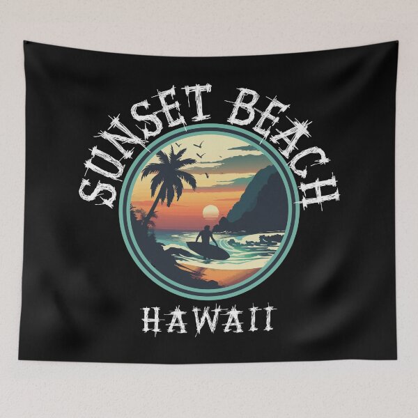 Item preview, Sunset Beach - Hawaii (with White Lettering) designed and sold by VelvetRoom.