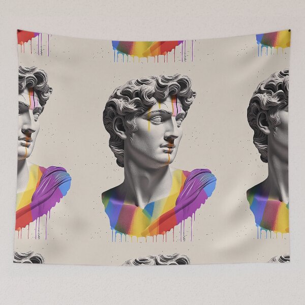 Item preview, Roman bust with paint designed and sold by ShuckedLondon.