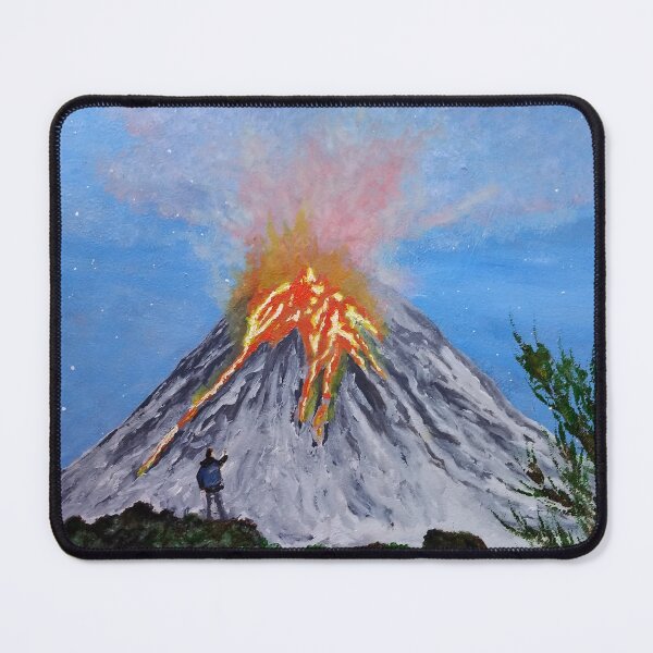 Item preview, volcanic eruption, Klyuchevskaya sopka, painting, art designed and sold by DonnaBlankaArt.