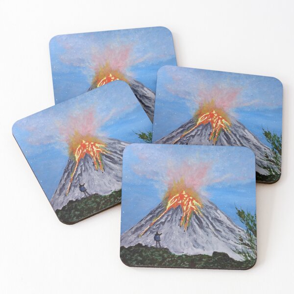 Item preview, volcanic eruption, Klyuchevskaya sopka, painting, art designed and sold by DonnaBlankaArt.