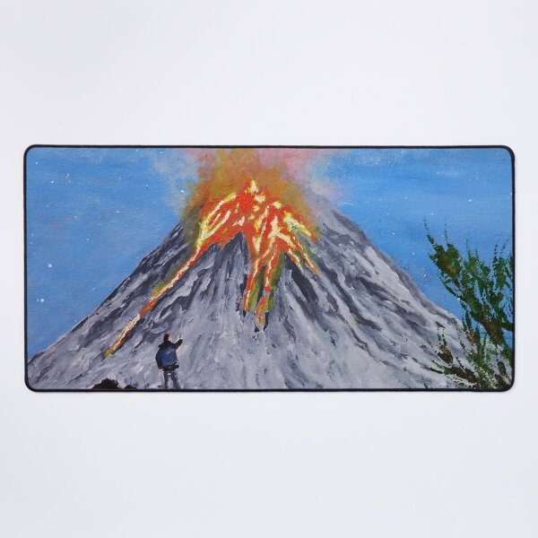 Item preview, volcanic eruption, Klyuchevskaya sopka, painting, art designed and sold by DonnaBlankaArt.