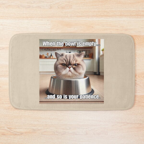 Item preview, Staring Grumpy Cat Meme - When the Bowl is Empty designed and sold by CatmemesArt.