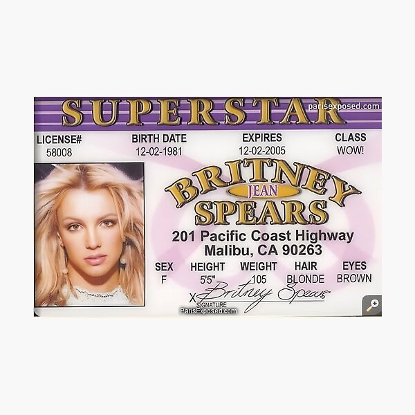 Britney Spears Mugshot Photographic Prints for Sale