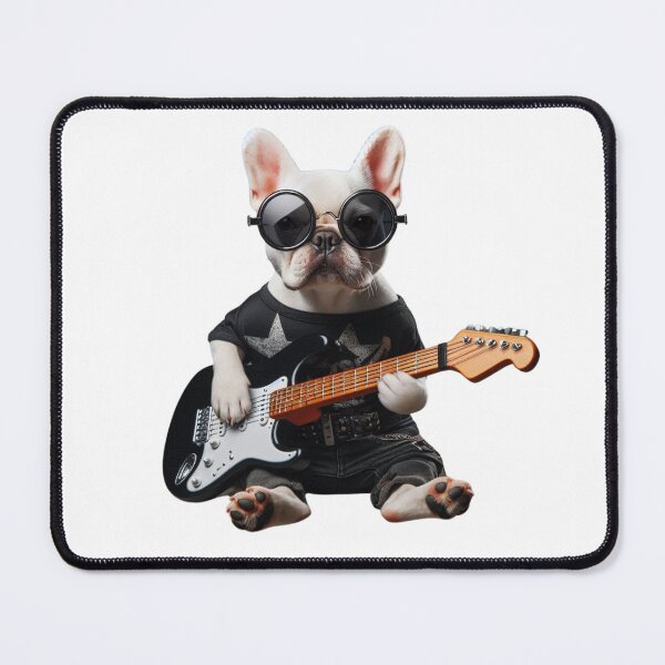 Item preview, French bulldog, young rock guitarist designed and sold by TTVenue.