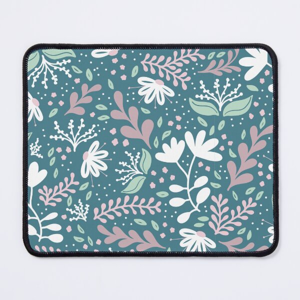 Item preview, Lindo patrón floral en verde azulado, salvia, rosa y blanco designed and sold by Fern and Quill.