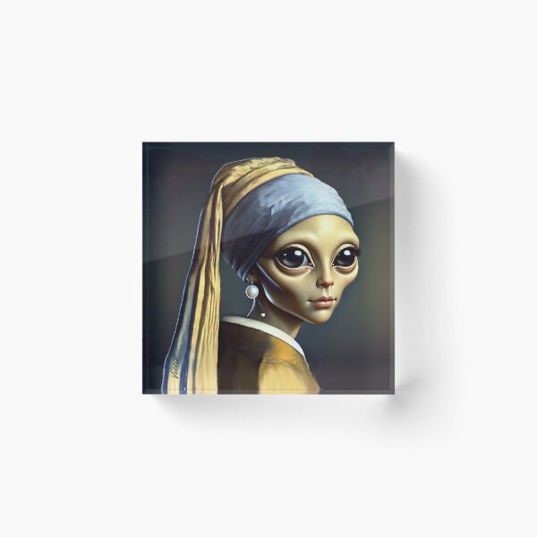 Item preview, Alien Girl with a Pearl designed and sold by ViccaArt.
