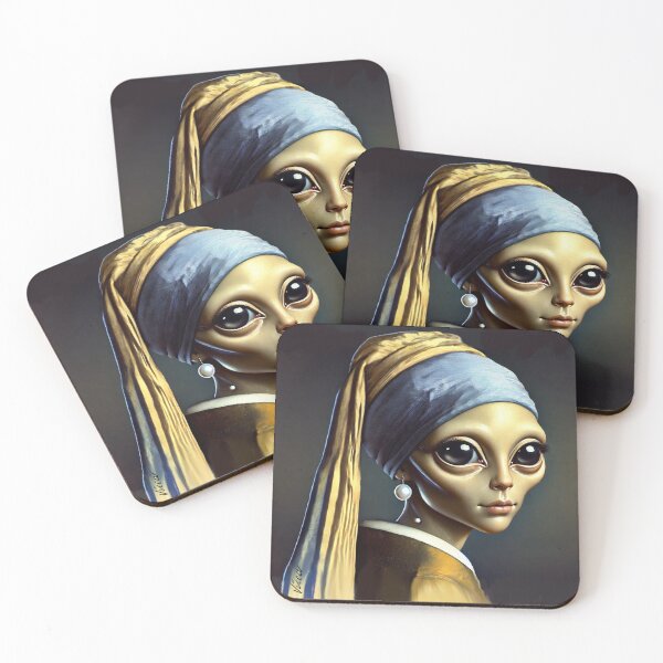 Item preview, Alien Girl with a Pearl designed and sold by ViccaArt.