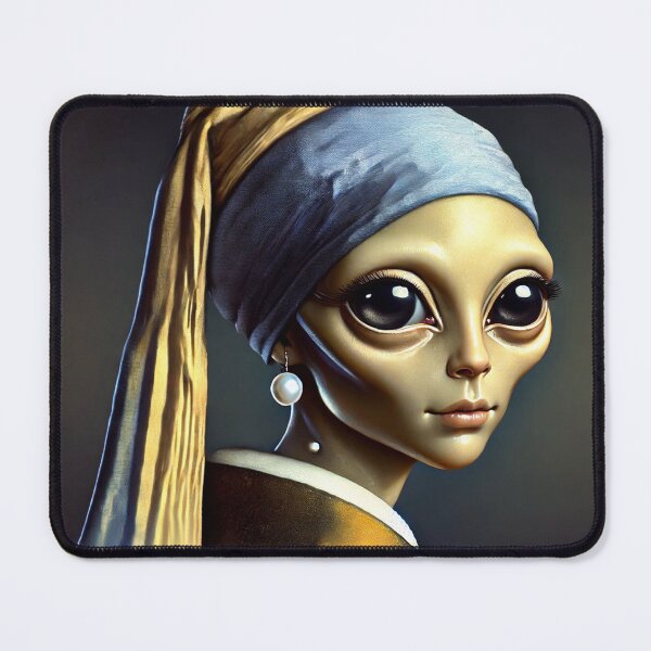 Item preview, Alien Girl with a Pearl designed and sold by ViccaArt.
