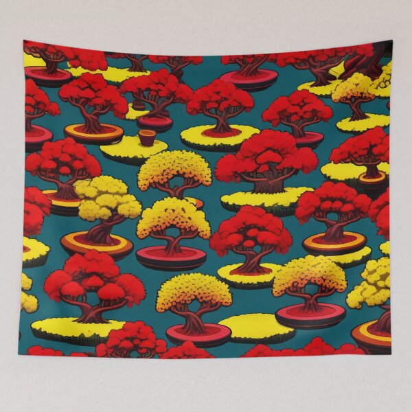Item preview, Lively Colorful Red Bonsai Pattern designed and sold by DreamCraze.