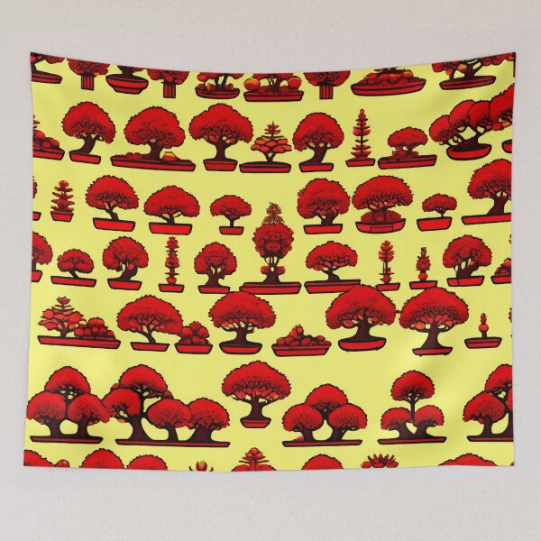 Item preview, Serene Red Bonsai Tree Japanese Art Pattern designed and sold by DreamCraze.