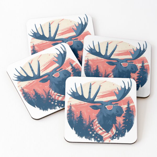 Item preview, Moose with American flag, Independence day, Patriot Moose designed and sold by JoyfulNat.