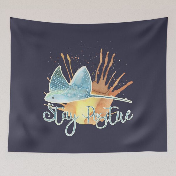 Item preview, Mantente positivo Stingray Acuarela designed and sold by StupidHead2.