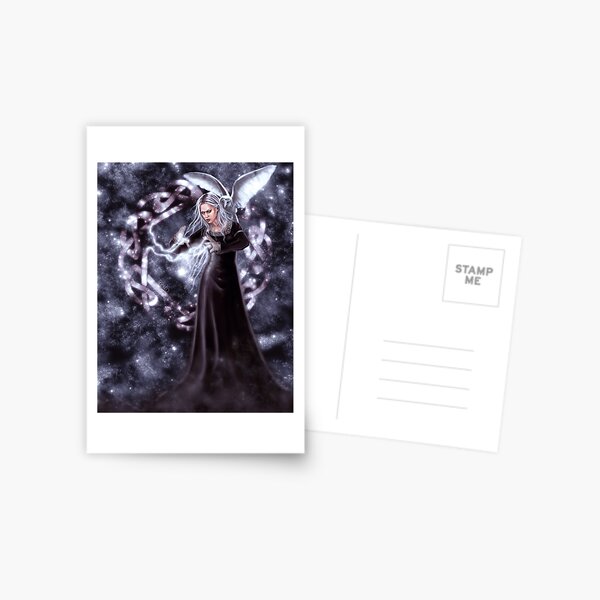 Arianrhod - Goddess with Stars and Celtic Knot Postcard