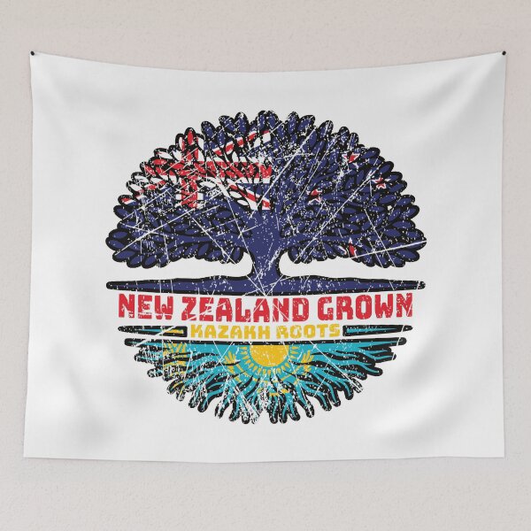 Item preview, Kazakhstan Kazakh New Zealander New Zealand Tree Roots Flag designed and sold by FlagX.