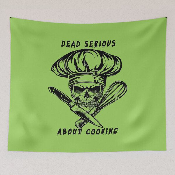 Item preview, Dead Serious About Cooking - Skull Chef designed and sold by SmallOwlDesign.