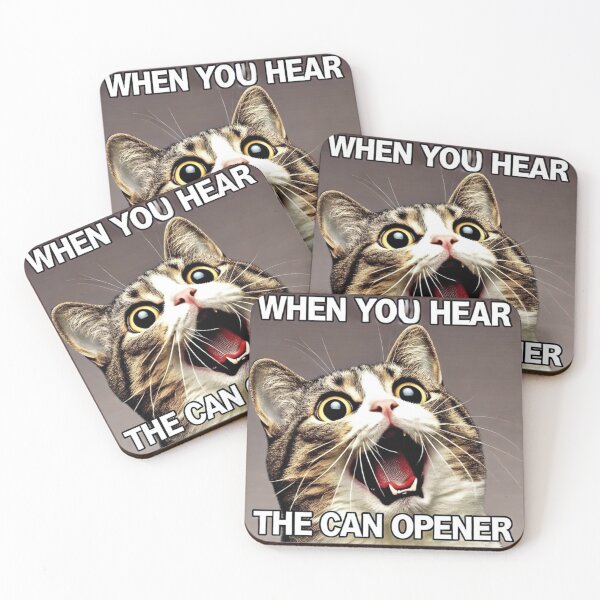 Item preview, Funny Cat Screaming Meme - When You Hear the Can Opener  designed and sold by CatmemesArt.