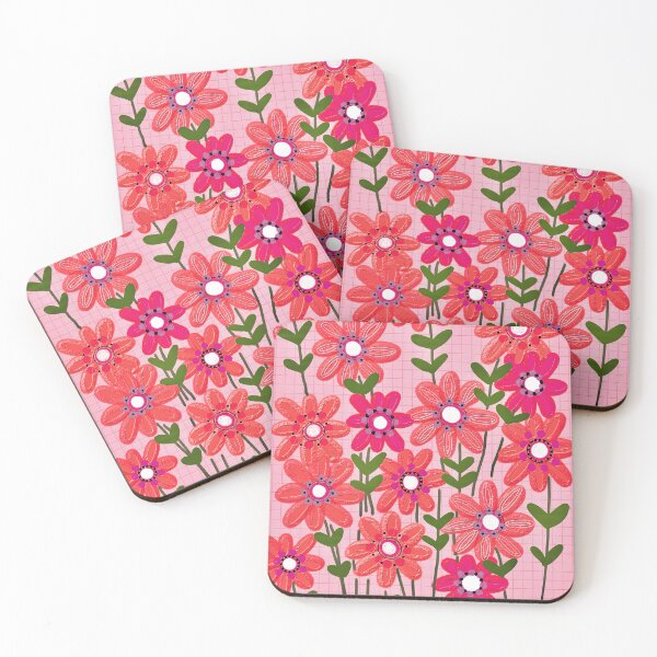 Item preview, Floodle flower grid guava designed and sold by bekki smith.