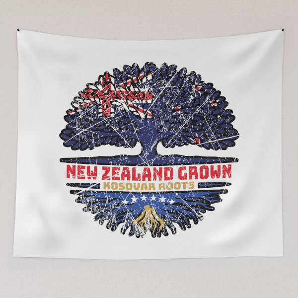 Item preview, Kosovo Kosovar New Zealander New Zealand Tree Roots Flag designed and sold by FlagX.