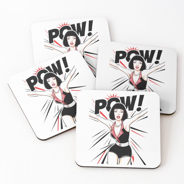 Item preview, POW! Red and Black Confident Woman in Comic Book Style designed and sold by SplashTastic.