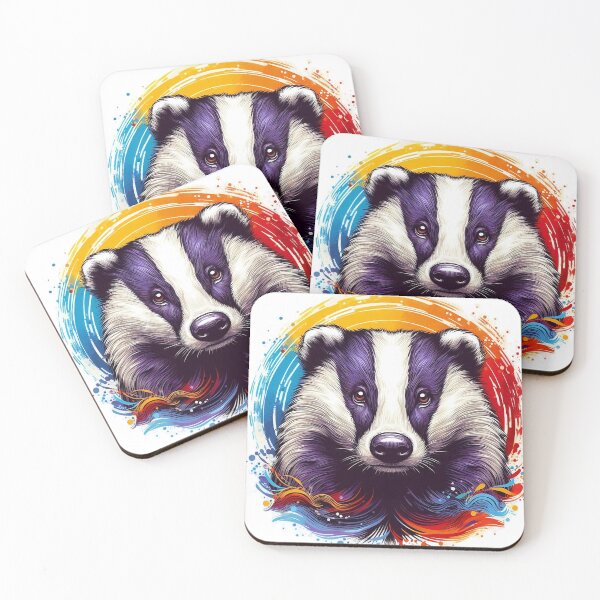 Item preview, A beautiful badger with colorful background designed and sold by Marcoshop10.