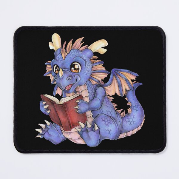 Item preview, Cute Reading Dragon Fantasy Gift Idea designed and sold by ZadzeneaArt.