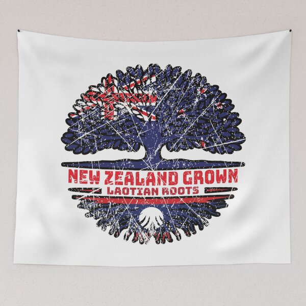 Item preview, Laos Laotian New Zealander New Zealand Tree Roots Flag designed and sold by FlagX.