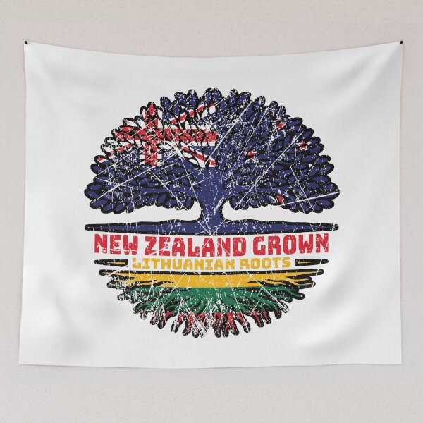 Item preview, Lithuania Lithuanian New Zealander New Zealand Tree Roots Flag designed and sold by FlagX.