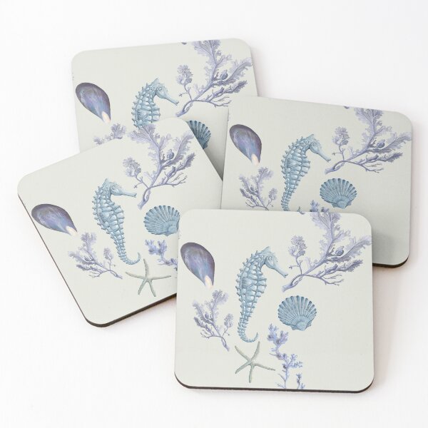 Item preview, Coastal Collection blue on neutral small scale trellis designed and sold by LisaLeQuelenec.