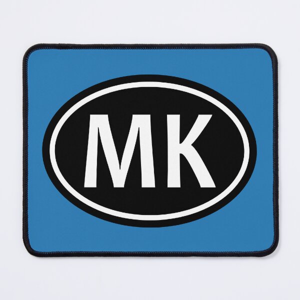Item preview, MK Initials Monogram Oval White Letters designed and sold by Jeallan Designs.