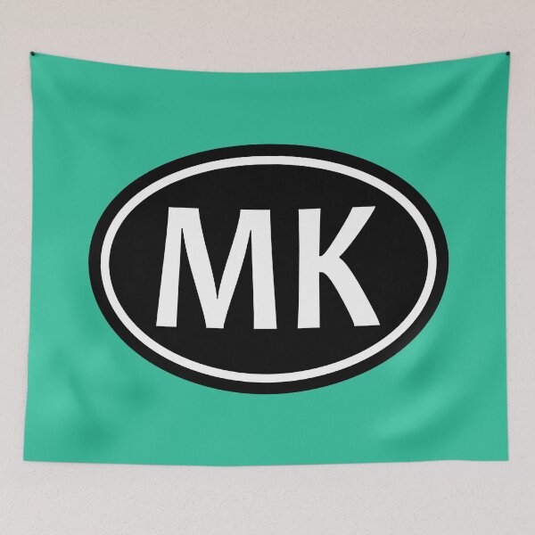 Item preview, MK Initials Monogram Oval White Letters designed and sold by Jeallan Designs.