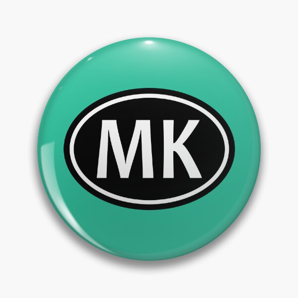 Item preview, MK Initials Monogram Oval White Letters designed and sold by Jeallan Designs.