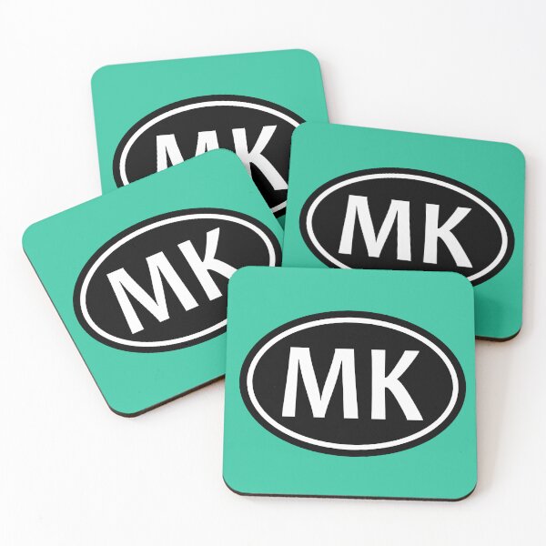 Item preview, Letras blancas ovaladas con monograma de iniciales MK designed and sold by Jeallan Designs.