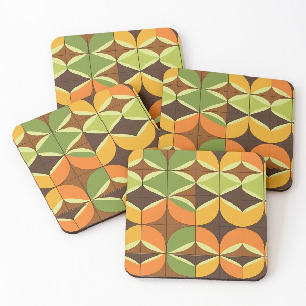 Item preview, Retro Vintage Geometric Pattern Orange, Brown  designed and sold by Prints and Lifestyle.