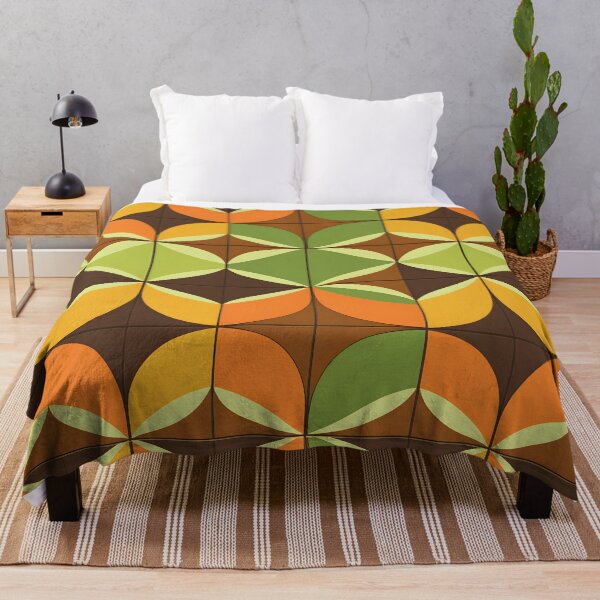 Item preview, Retro Vintage Geometric Pattern Orange, Brown designed and sold by Prints and Lifestyle.
