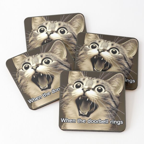 Item preview, When the Doorbell Rings - Funny Cat Screaming Meme designed and sold by CatmemesArt.