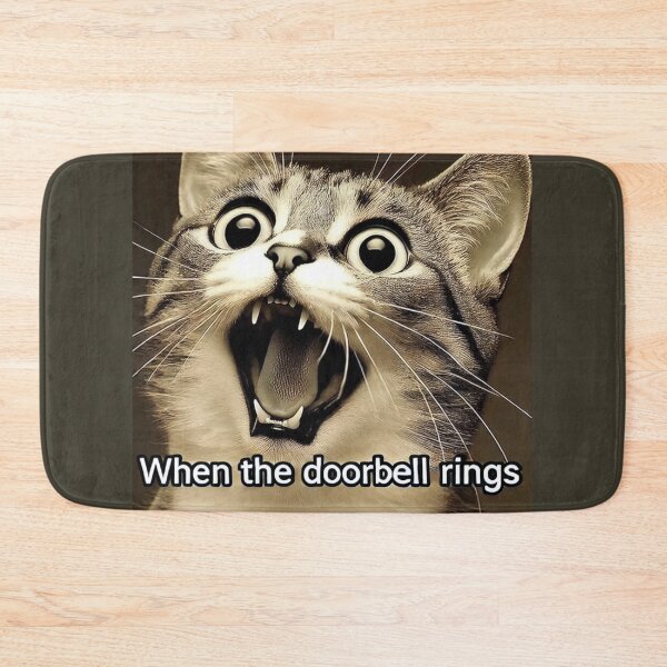 Item preview, When the Doorbell Rings - Funny Cat Screaming Meme designed and sold by CatmemesArt.