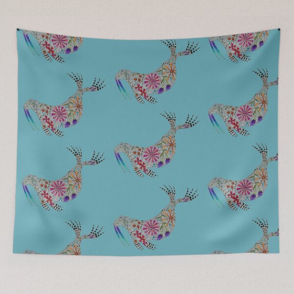 Item preview, Walrus with Flower Tattoos  designed and sold by KakiDimock.