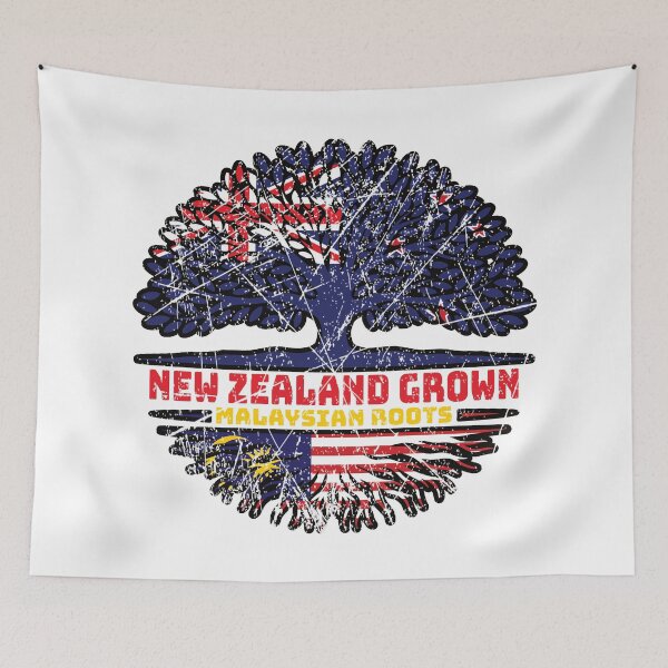 Item preview, Malaysia Malaysian New Zealander New Zealand Tree Roots Flag designed and sold by FlagX.