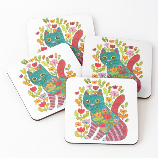 Item preview, Cat with flowers designed and sold by sfojszcz.