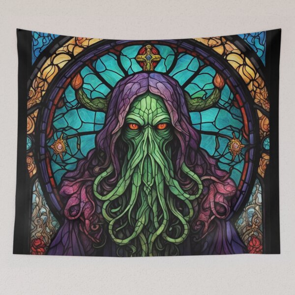 Item preview, Cthulhu Stained Glass, Unholy, Lovecraftian, Tentacles, Horror designed and sold by Burn-Ego.