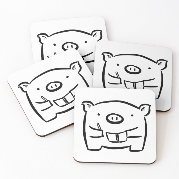 Item preview, Piggy holding a sketchbook and a pen designed and sold by BiangbiangArt.