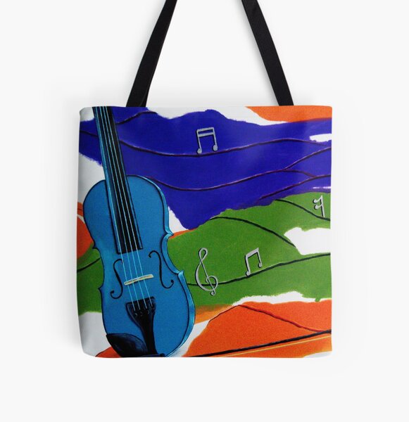 Waves of Music All Over Print Tote Bag