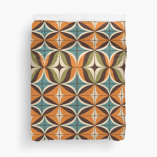 Item preview, Funky Retro Vintage 70s Groovy Geometric Pattern Orange, Teal designed and sold by Prints and Lifestyle.
