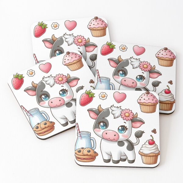 Item preview, Adorable Cow with Cupcakes: Sweet Treat Delight designed and sold by Canaba.