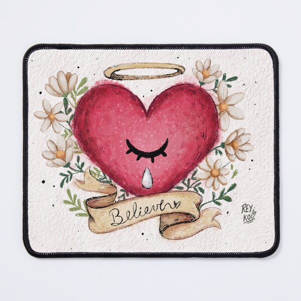 Item preview, BELIEVING HEART - HEART WITH DAISIES ILLUSTRATION designed and sold by Reyko-ART.