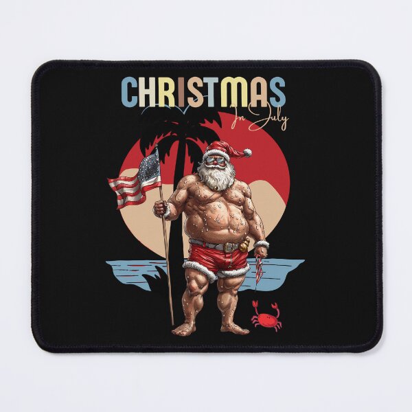 Item preview, Funny Christmas in July Patriotic Santa Summer Holiday Beach designed and sold by MTJ-Mushrooms.
