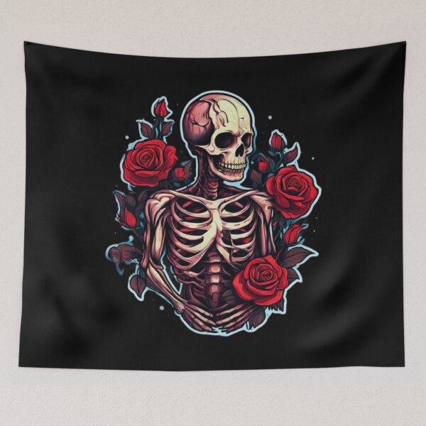 Item preview, Skeleton and Roses designed and sold by Planetporridge.