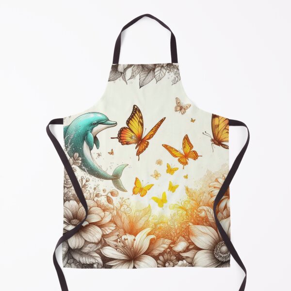 Item preview, Dolphin Butterflies and flowers abstract art canvas designed and sold by ZulryLifestyles.